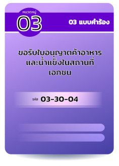 ขอรับใบอนุญาตค้าอาหารและน้ำแข็งในสถานที่เอกชน